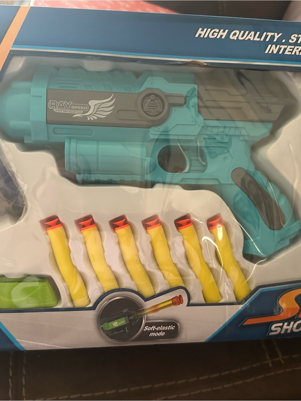 Kids Foam Dart Blaster Toy - Teal and Yellow